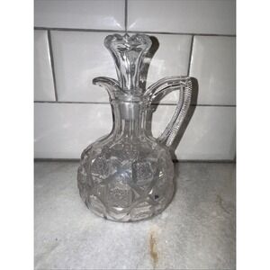 Vintage Cut Cyrstal Glass Cruet w/ Stopper